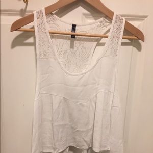 White embroidered tank top
